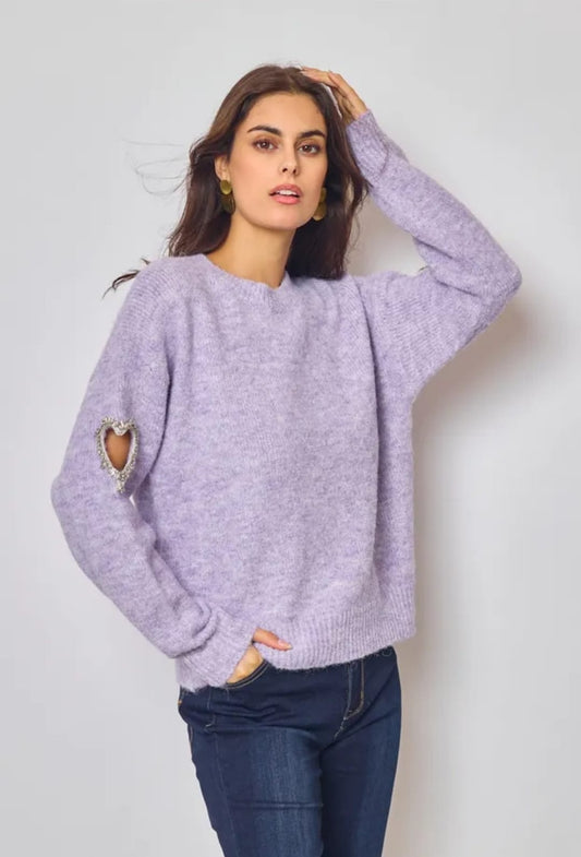 Pull Love Mauve - PinkWaveParis